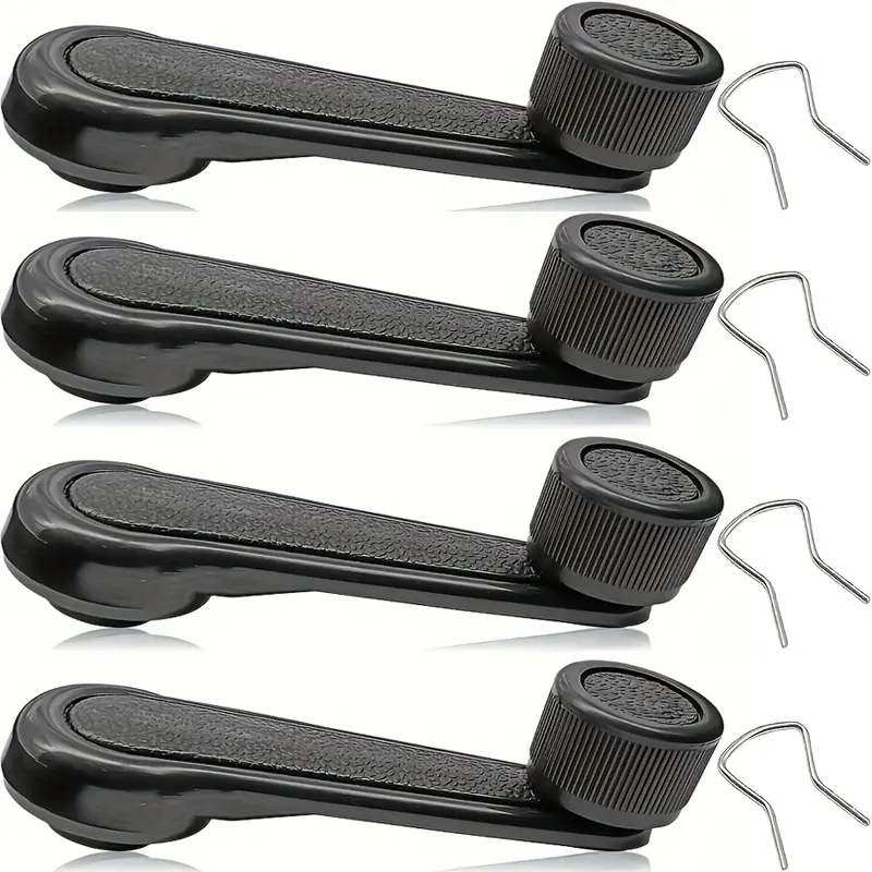 Car Window Regulator Crank Handle: 4pcs, Manual Windshield Wiper Lever with Bushing and Spring, Universal Automotive Interior Accessory Replacement, Window Crank Handle, Fancy Window Cranks for Cars – Auto Enthusiasts, Automotive Repair