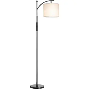 VEVOR Dimmable Floor Lamp, Color Temperature & Brightness Adjustable, Modern Standing Lamp with Remote Control, Foot Switch Floor Lamp for Living Room, Bedroom, Office(LED Bulb, Lampshade Included)