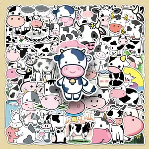 Cow Pattern Sticker, 100pcs/set Cute Cartoon Animal Sticker, DIY Decorative Sticker for Scrapbooking, Journaling, Gift Wrapping, DIY Sticker Paper