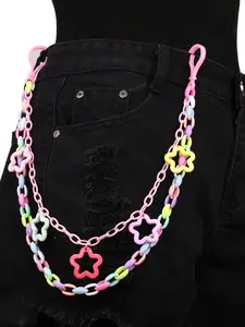 Vibrant Dopamine Color Waist Accessory for Girls, Star Design Backpack Charm, Perfect Graduation Gift for Friends, All Seasons Casual Style