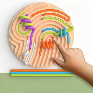 Flexible, Bendable Silicone Round Sensory Activity Board — (#SummerVibes)Pink Portable Edition: A Stress-Relieving Sensory Toy for Children. Ideal for Multiple Settings (Home / Kindergarten); an Educational Aid for Alleviating Anxiety, ADHD, and Autism.