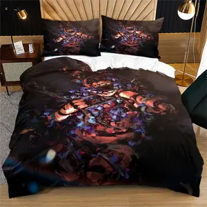 Five Nights at Freddy's Printed Pattern Soft and Durable Bedding Set, Includes 1 Duvet Cover and 1 or 2 Pillowcases, Excluding the Core and Pillow Core, Modern Style Bed Decor for Teens and Adults, Soft Bedding Sets
