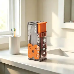 Automatic Pop-Up Storage Box – Portable Countertop Organizer, Refillable Dispenser for Floss Picks, Bathroom Travel Accessory, One-Button Press