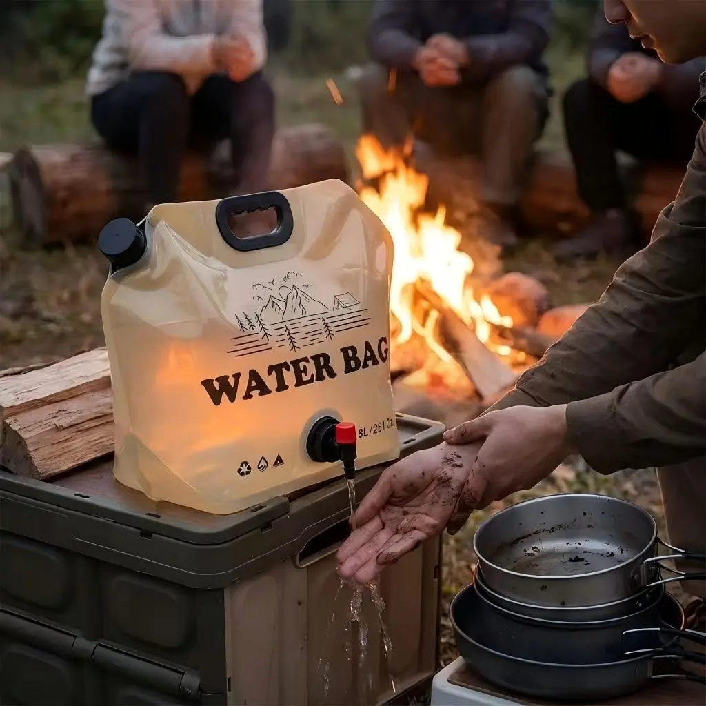 8L Collapsible Water Bag BPA-Free Foldable  Water Container Leakproof Portable Water Jug  Emergenc Organiser