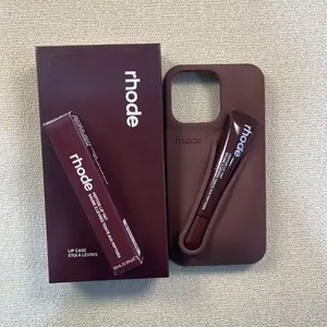 (DEALS FOR YOU) Rhode Case Lip Tint Silicone Phone Case + Lip Gloss Rhode Lip for iPhone 11–17 Shockproof design, smooth lipstick application| Fashionable protective nutrients, convenient for daily use