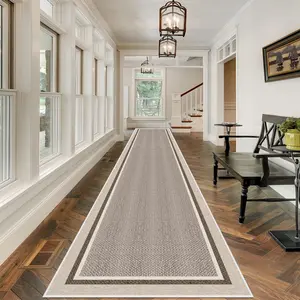 Modern Minimalist Texture Long Hallway Rug, Soft Comfortable Bedroom Footstool Mat, Bathroom Laundry Room Carpet, Decorative Area Rug