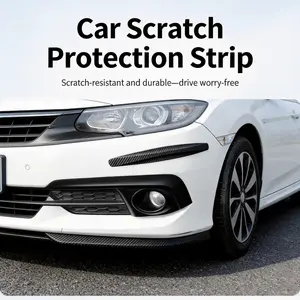 2pcs Car Front and Rear Bumper Anti Collision Strip,Body Doors Rear Trunk Carbon Fiber Anti Scratch Collison Decorative Strip，Car Exterior Accessories,Universal Car Sticker