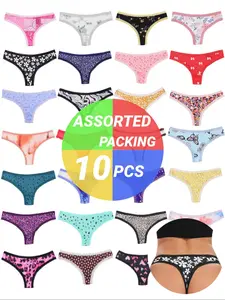 10-Pack Randomly Assorted Women's Sexy Breathable Underwear, Soft Comfortable Design for Everyday Wear, Perfect Fit and Versatile Style