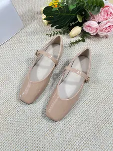 Women's Square Toe Mary Jane Ballet Flats, Slip-On Elegant Shoes, Versatile Casual Single Shoe, Comfortable Non-Slip Flat Sole