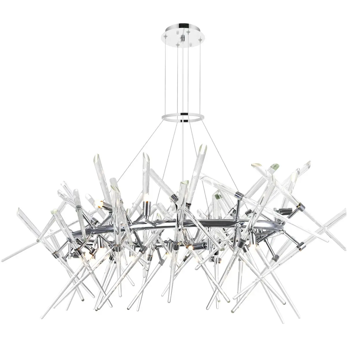 CWI Lighting Icicle 12 Light 27 inch Chrome Chandelier Ceiling Light 1154P43-12-601-O
