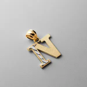 14K Gold Block Letter N Pendant | A-Z Pendants