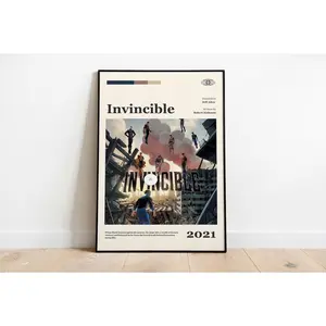 Invincible Retro Poster, Mark Grayson & Thragg TV-Show, Fantasy Adventure Comic Print