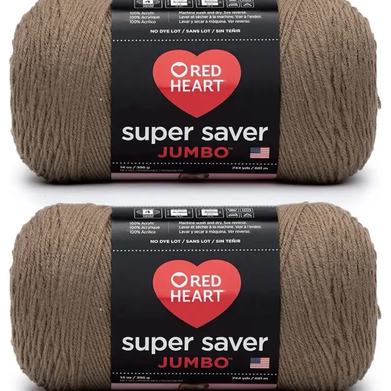Red Heart Super Saver Acrylic Yarn – Café Latte – Worsted Weight #4 – Perfect for Crochet & Knitting