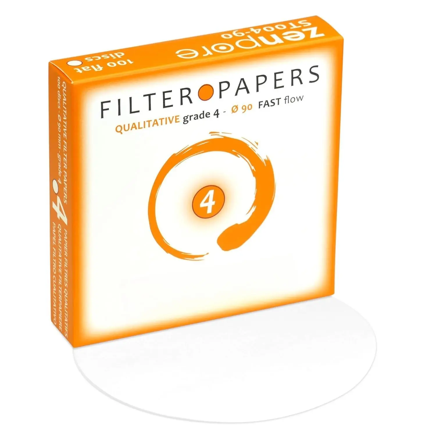 Qualitative Coffee Filter Paper - 9 cm (90mm) Round Standard Grade 4 Fast Flow, Chemistry Lab Use for Chemistry, Synthetic, Biological Samples, Coarse Retention for Quickly Clean-Up Samples (100 Discs)