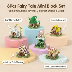 Fairy Tale Mini Building Set, Includes Cute House, Mushroom House, Castle Micro Particles, Creative Desktop Decor, Fun Kids Toy