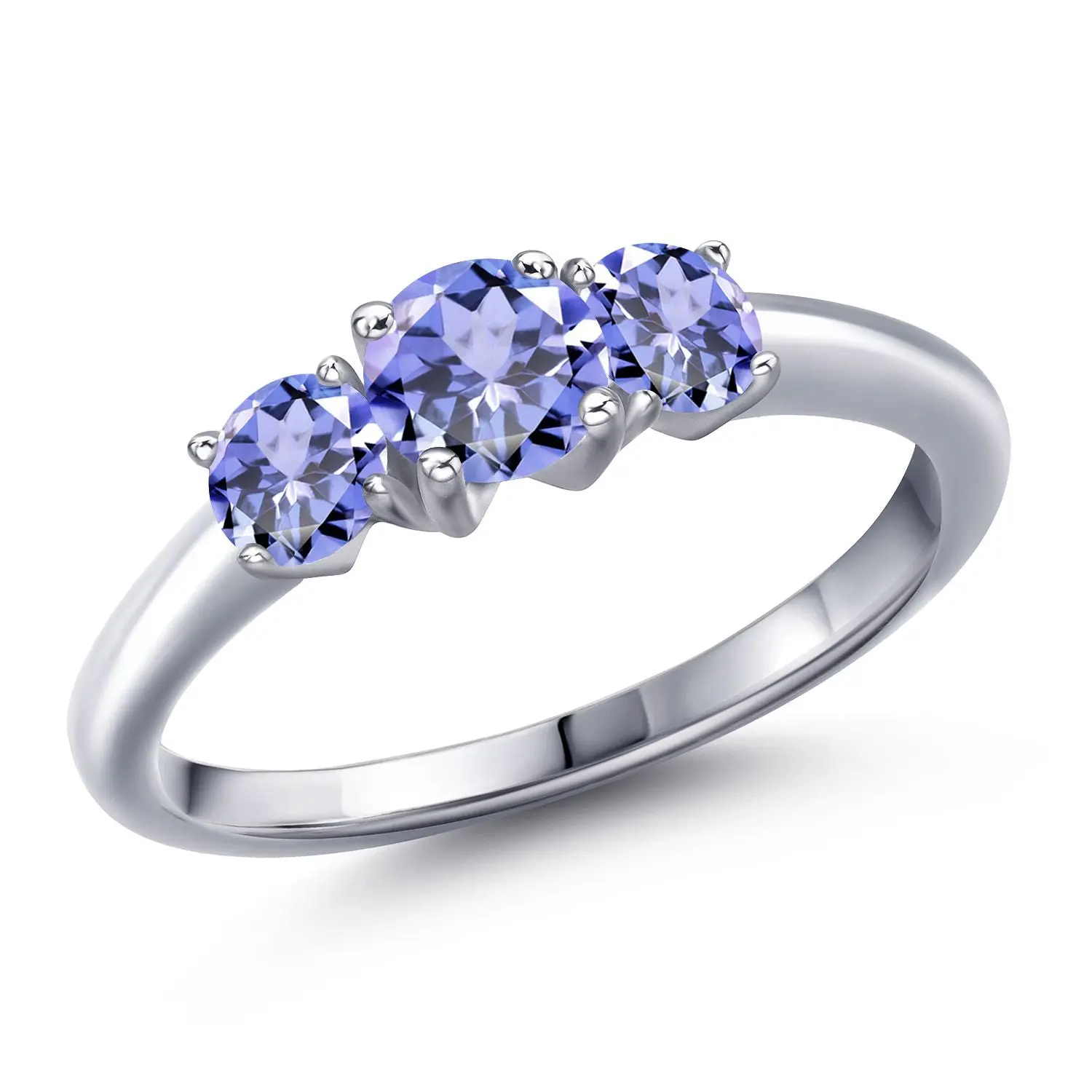 925 Sterling Silver Blue Tanzanite Engagement Ring For Women | 1.06 Cttw | Round 5MM | Gemstone December Birthstone