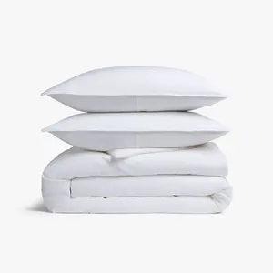 Full/Queen Relaxed Linen Duvet Cover & Sham Set White - Parachute
