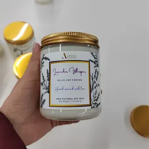 Lavender Whisper Scented Candle (7 Oz / 200 g) Aroma Concepts - Natural Soy Wax Fragrance Candle