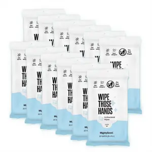 Wipe Those Hands Sanitizing Wipes - 12 packs of 20, 240 Total -  Alcohol & Fragrance-Free - Kills Germs Fast  - Travel Friendly