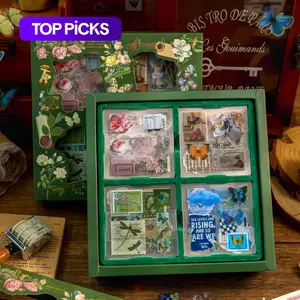 Vintage Decorative Stickers, 100 Sheets Retro Sticker Set for Scrapbooking, Journaling, Planners & DIY Crafts & Handbook, Perfect Valentine's Day Gift, Crafts Kit