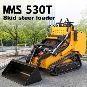 Stand-On Mini Skid Steer Loader Crawler Skid Steer With Quick-Attach Bucket And Forks Compact Skid Steer Loader For Tight Space Farm Work, Orchard Cleaning & Nurseries