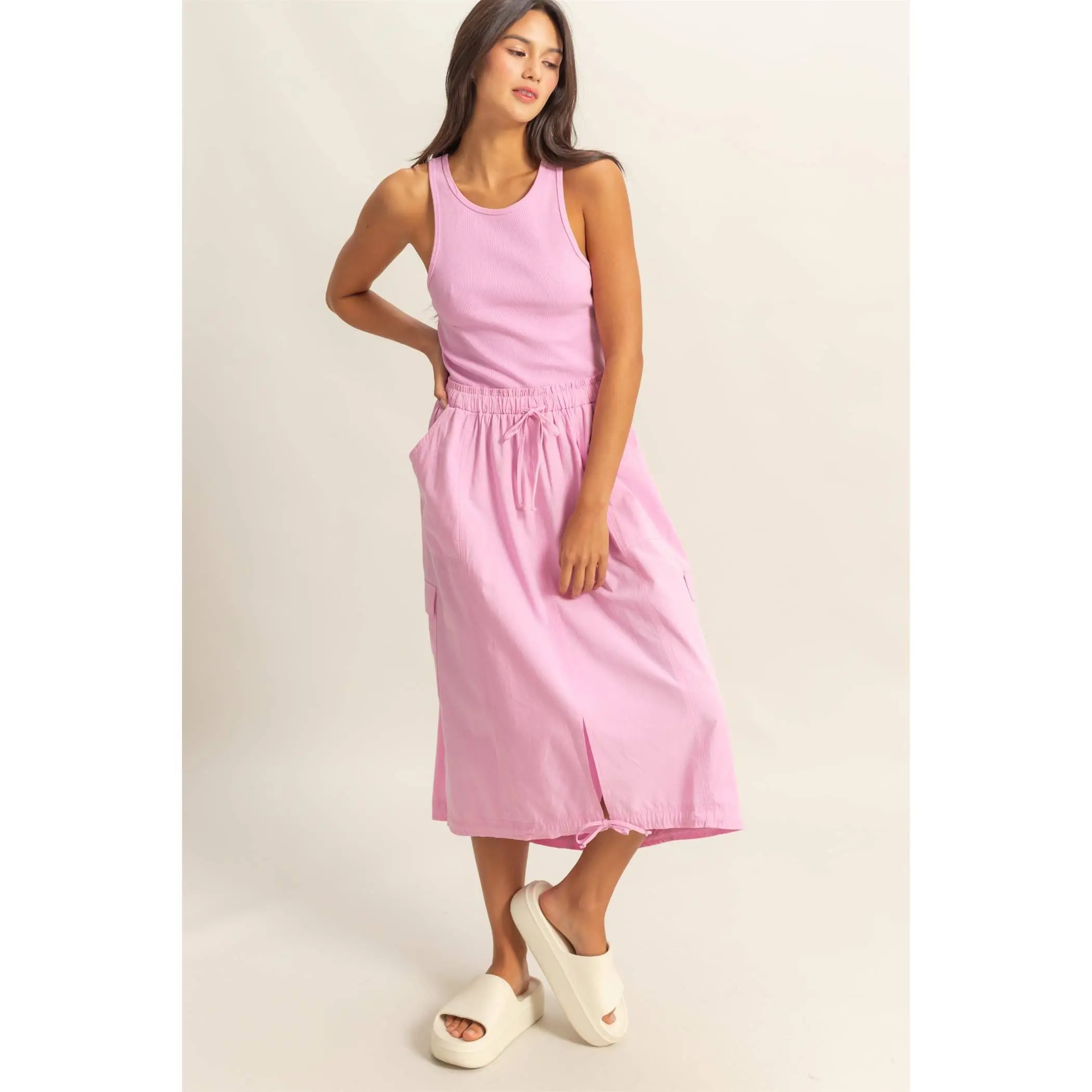 Sleeveless Cargo Midi Dress