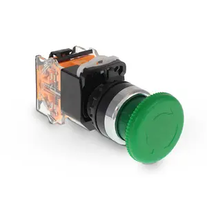 Shopcorp Mushroom Head Emergency Push Button for Home or Industrial Equipment (Spring Return, Green)