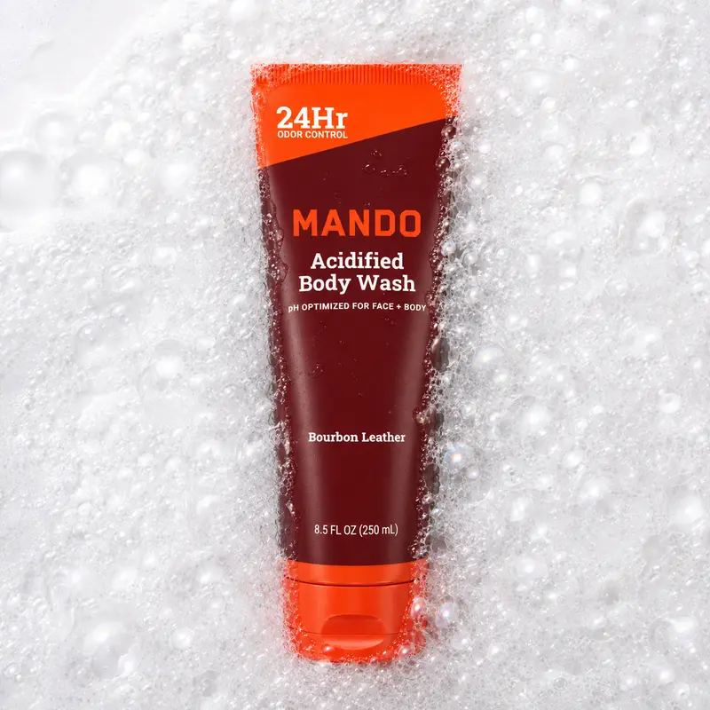 Mando Whole Body Wash – Aluminum Free, Odor-Eliminating, pH-Optimized Body Wash for MenAcidified pH Optimized Body Wash for Men (for pits, private, feet, and beyond)
