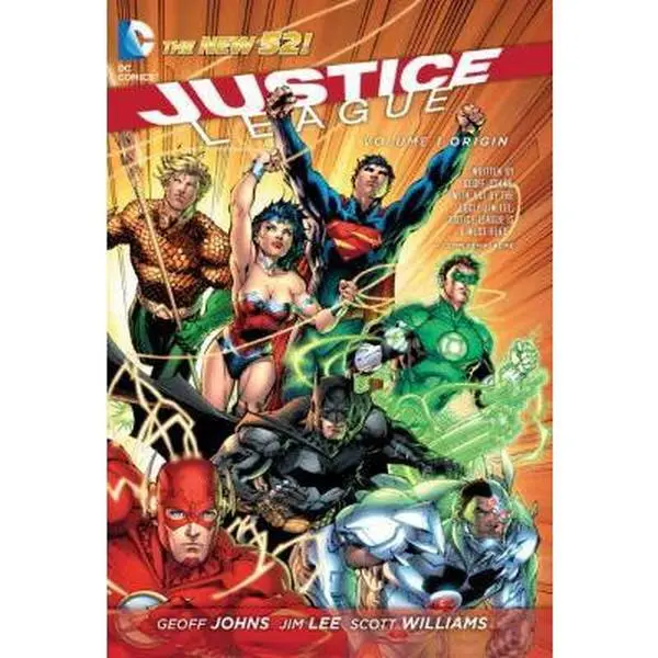 Used Hardcover Book - Justice League Vol. 1: Origin (The New 52) by Geoff Johns, English Language Superheroes Graphic Novel Featuring Green Lantern & Aquaman