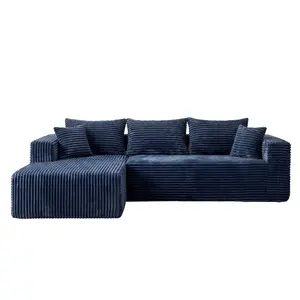ANY BOX 118&92.5" L/U-Shaped Modular Boneless Sectional Couch Oversized Deep-Seat Suitable for Living room/Bedroom/Apartment 0112BL
