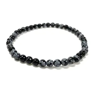 Snowflake Obsidian Stretch Bracelet