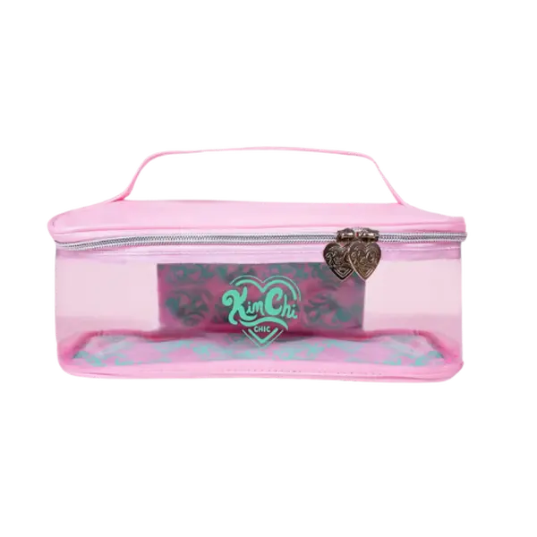 KimChi Chic Beauty Bag Rectangle - Clear, Vegan Leather, Makeup Bag