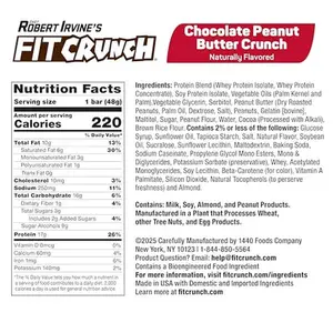 FITCRUNCH Snack Size Protein Bars, 6-Layer Baked Bar, 3g of Sugar, Gluten Free & Soft Cake Core (9 Bars, Peanut Butter Crunch)