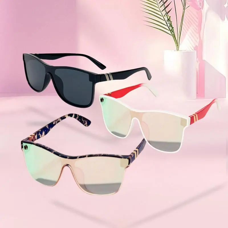 Tortoise Shell Pattern Flat Top Sunglasses for Women, Sun Protection Sunglasses for Summer, Trends 2025 for Outdoor Activities Back To School Fall Streetwear Mascs