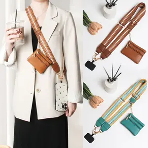 Clip and Go Strap for Phone with Wallet Crossbody, Adjustable Mobile Phone Strap with Zipper Pouch, Wallet Phone Lanyard, Perfect Gift for Birthday