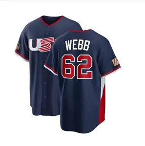USA Baseball Jersey#62 Logan Webb,Men'sYouth Navy 2026 World Baseball Classic #Baseballjersey