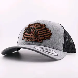 OilField Trucker Hat with Leatherette Patch
