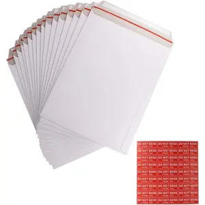 100 Pack 9X12 inch Self Seal Photo Document Mailers Stay Flat White Cardboard Envelopes for CD, Photos, Document