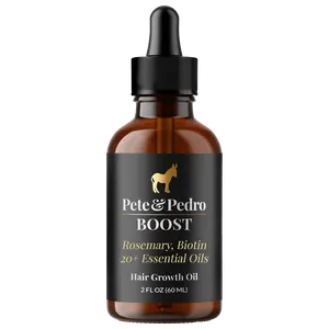 Boost Natural Scalp Health & Hair Growth Strengthening Oil With Rosemary Oil & Biotin - Hair & Beard Growth Serum | 20 Plus Essential Oils & Nutrients For Max Hair Health | Reduces Breakage, Hydrates & Nourishes Hair|  Lightweight & Non-Greasy, 2 oz.