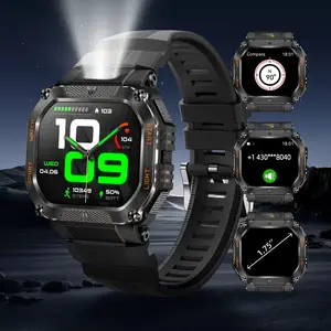 New 2026 manly style Smart Sports WatchWith LEDLights Wireless Calling, MessageReminders,Sports Mode, Voice Assistant,Weather Push,Stopwatch, Timer, StopwatchAnd OtherFunctions, Smartwatch For Men,CompatibleWVith Android And iPhone Phones