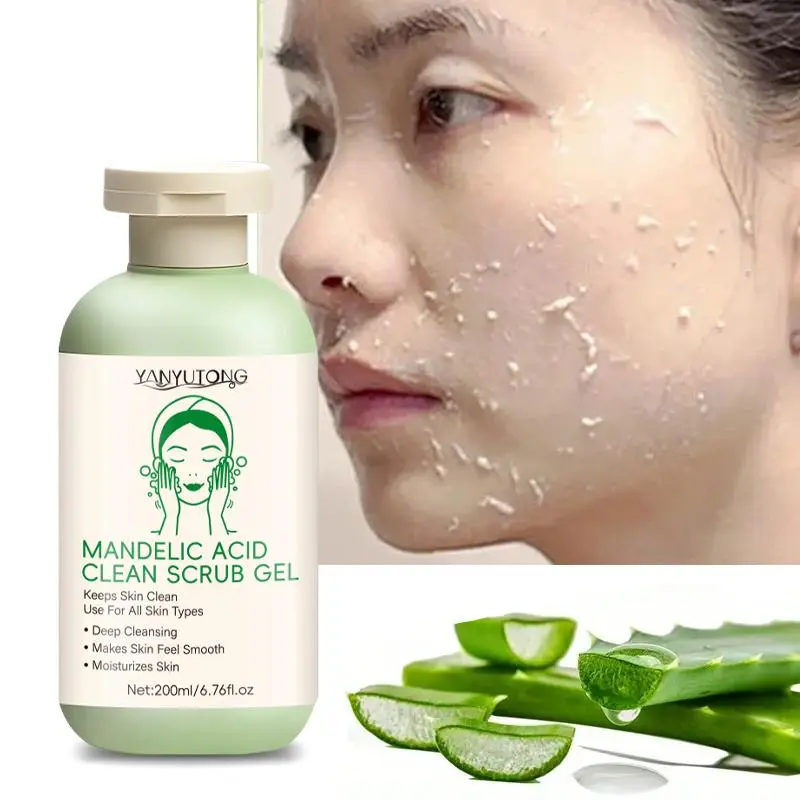 Exfoliating Gel 200 ml with Vitamin C and Aloe Vera, Gentle Pore-Cleansing, Gentle Peeling and Deep-Moisturizing, Exfoliates Smooths Brightens Face and Body Exfoliator for Brighter Skin