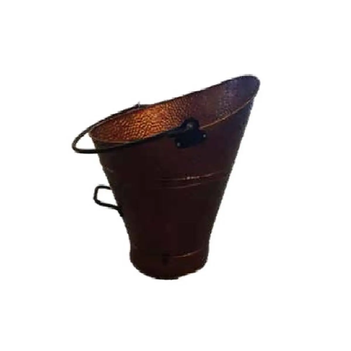 Dagan 1520 Hammered Steel Coal Hod with Two Handles, Copper
