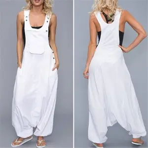 2026 Women'S Halter Jumpsuit Sleeveless Harem Pants Side Pocket Loose Workwear Long Jumpsuit