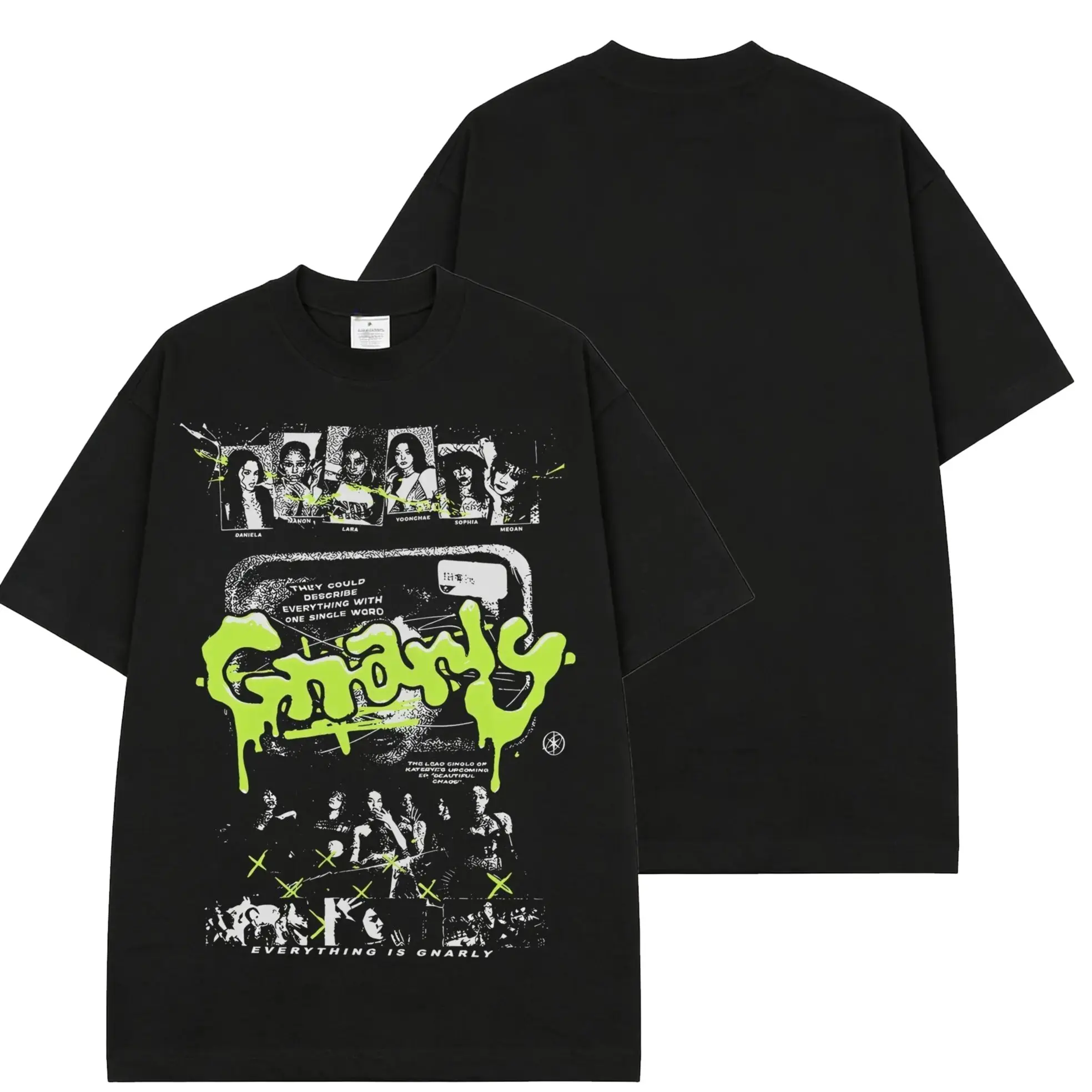 Vintage Graphic T-Shirt: Katseye Gnarly T-, Eyekon Kpop Fan Merch , Unisex Tshirt, Y2K 90s Graphic , gift for her, him, Womenswear Top, Retro Korean Idol Tee, Aesthetic Streetwear Outfit, Trendy Music Fan Gift Casual Round Neck Cotton Soft empathy shirt B