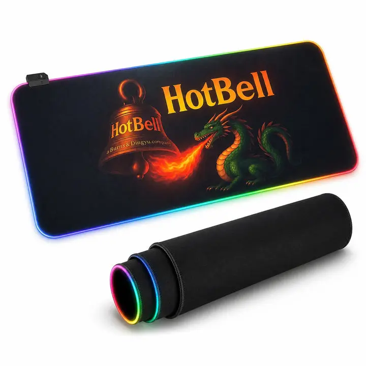 HotBell 35.4 x 15.7-Inch Extended RGB Gaming Mouse Pad, 4mm Large Desk Mat with 14 Lighting Modes, Non-Slip Rubber Base, USB Powered