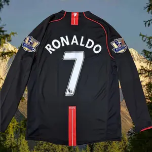 0708 Vintage Long Sleeve Soccer Jersey AwayCR 7 Champions League Edition
