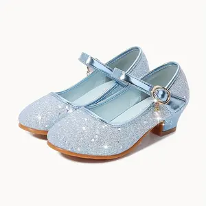 Children's Performance Shoes, Girls' High Heels, Little Girls' Student Performance Competition Fashion Show Dress Shoes, for Spring and Autumn