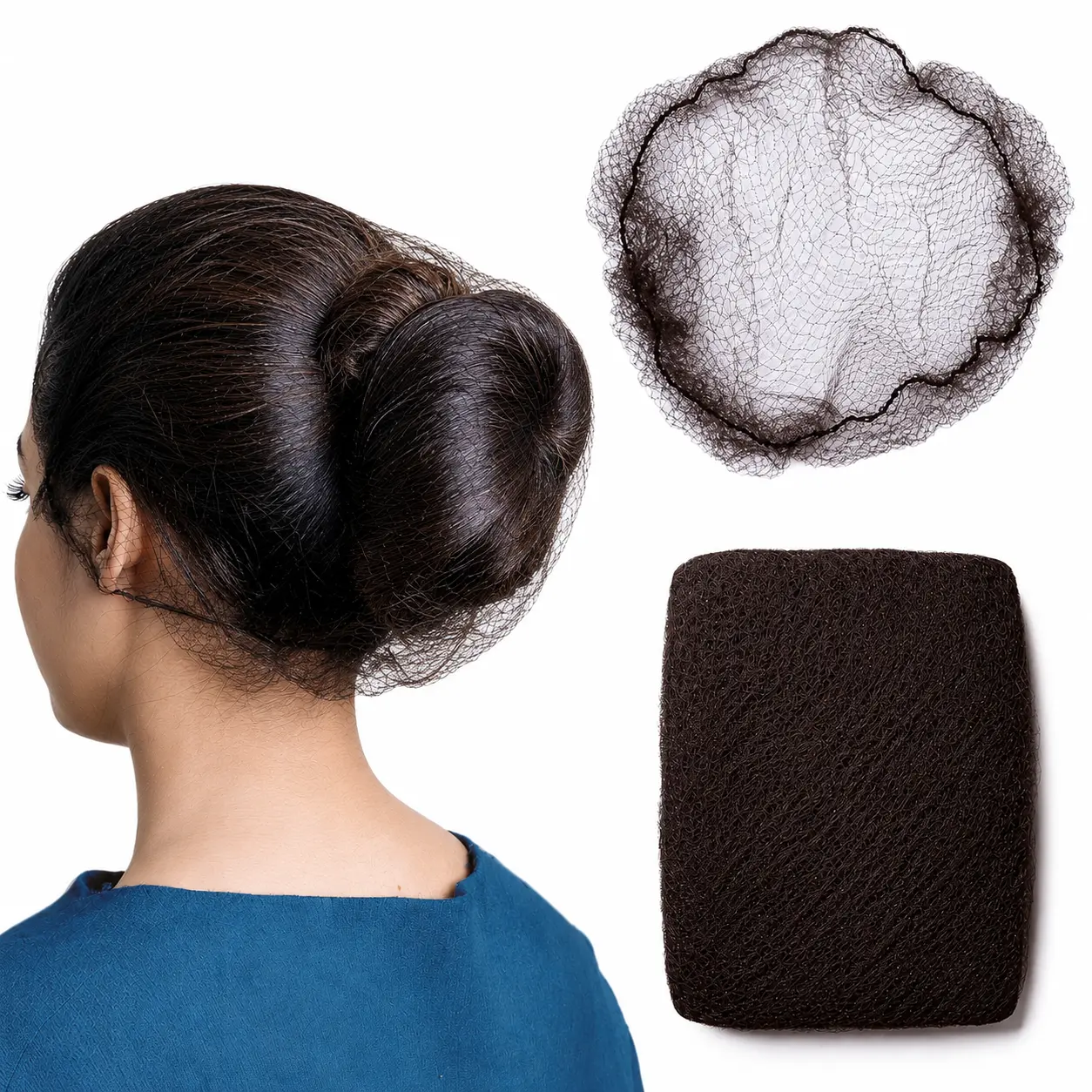 100Pcs Brown Hair Net  Nets for Women and Men - Perfect for Hair Bun, Sleeping, & Kitchen Food Service