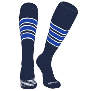 PEAR SOX Striped OTC Baseball, Softball, Football Socks (C) Dk Navy, White, Royal
