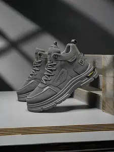 Autumn men's breathable high cut Closed workwear worker shoes Working Shoes, men's trendy and versatile thick soled non slip casual short boots, safety shoes Work Safety Sneakers Footwear